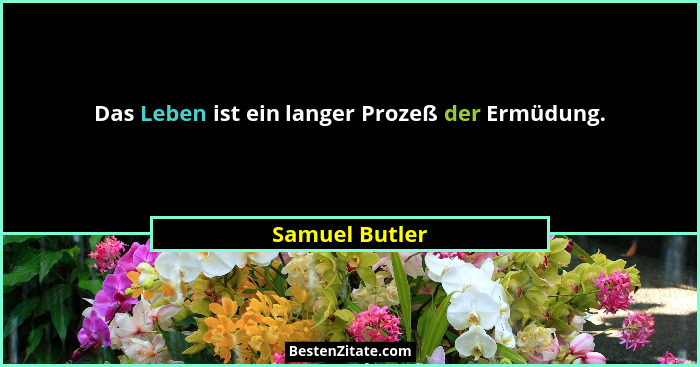 Das Leben ist ein langer Prozeß der Ermüdung.... - Samuel Butler