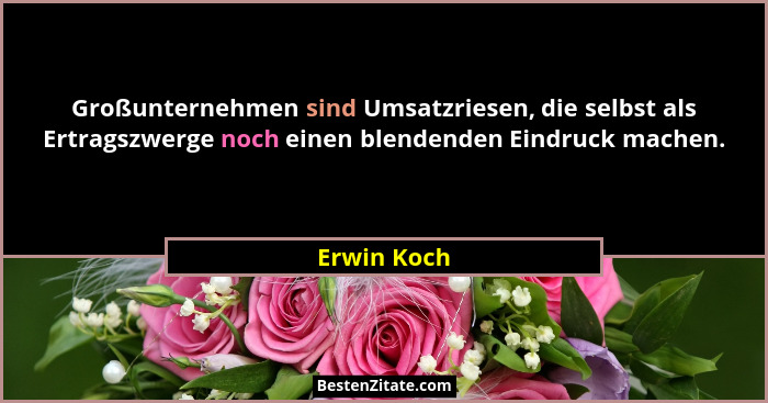 Großunternehmen sind Umsatzriesen, die selbst als Ertragszwerge noch einen blendenden Eindruck machen.... - Erwin Koch