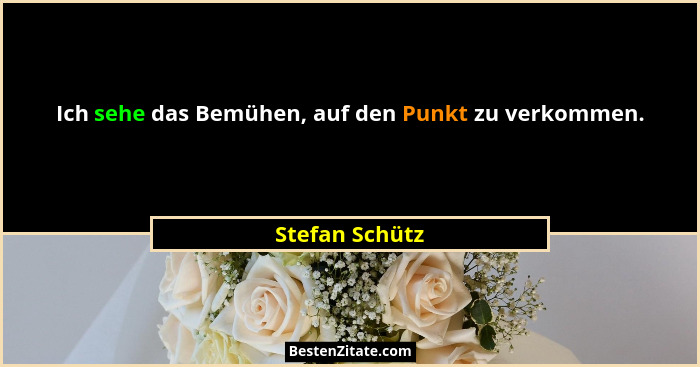 Ich sehe das Bemühen, auf den Punkt zu verkommen.... - Stefan Schütz