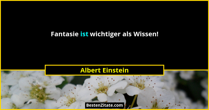 Fantasie ist wichtiger als Wissen!... - Albert Einstein