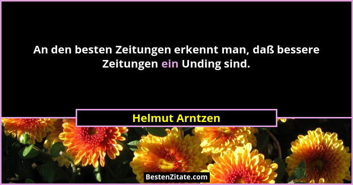 An den besten Zeitungen erkennt man, daß bessere Zeitungen ein Unding sind.... - Helmut Arntzen