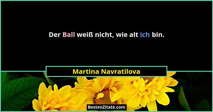 Der Ball weiß nicht, wie alt ich bin.... - Martina Navratilova