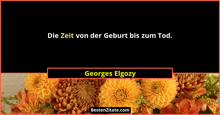 Die Zeit von der Geburt bis zum Tod.... - Georges Elgozy