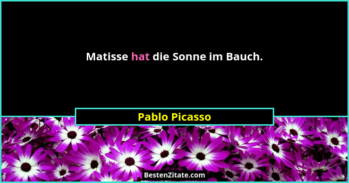 Matisse hat die Sonne im Bauch.... - Pablo Picasso