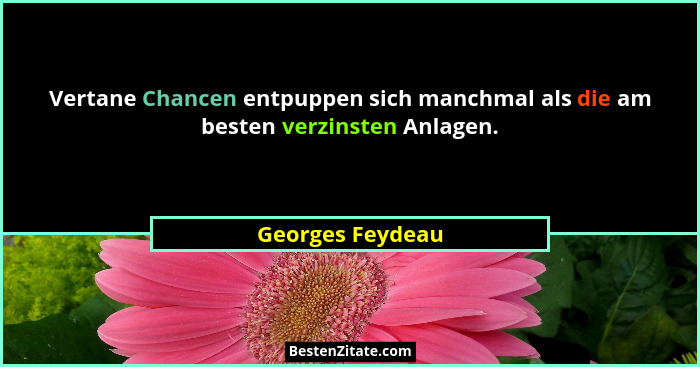Vertane Chancen entpuppen sich manchmal als die am besten verzinsten Anlagen.... - Georges Feydeau