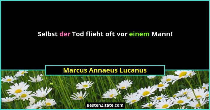 Selbst der Tod flieht oft vor einem Mann!... - Marcus Annaeus Lucanus
