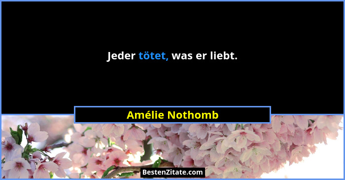 Jeder tötet, was er liebt.... - Amélie Nothomb