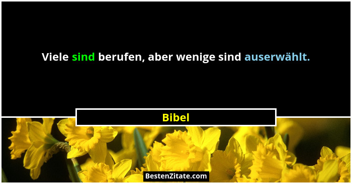 Viele sind berufen, aber wenige sind auserwählt.... - Bibel