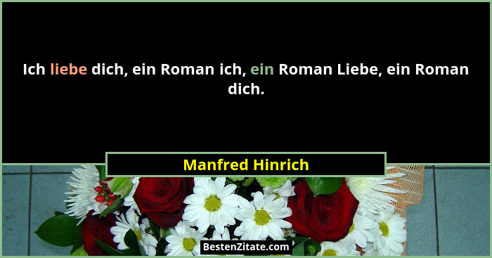 Ich liebe dich, ein Roman ich, ein Roman Liebe, ein Roman dich.... - Manfred Hinrich