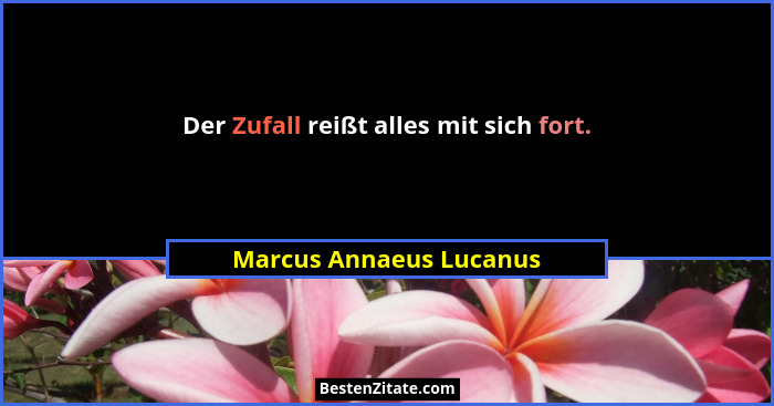 Der Zufall reißt alles mit sich fort.... - Marcus Annaeus Lucanus