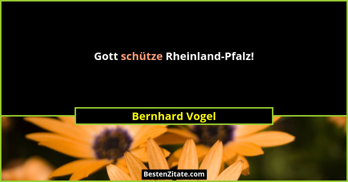 Gott schütze Rheinland-Pfalz!... - Bernhard Vogel