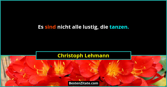 Es sind nicht alle lustig, die tanzen.... - Christoph Lehmann