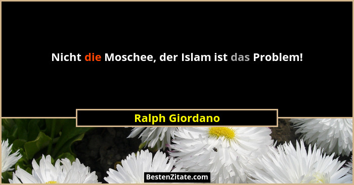 Nicht die Moschee, der Islam ist das Problem!... - Ralph Giordano