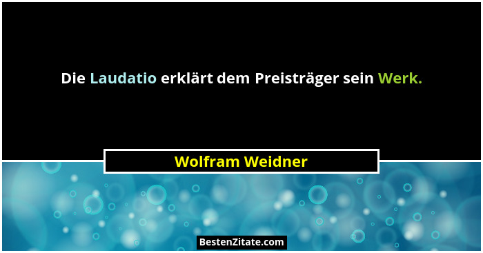 Die Laudatio erklärt dem Preisträger sein Werk.... - Wolfram Weidner