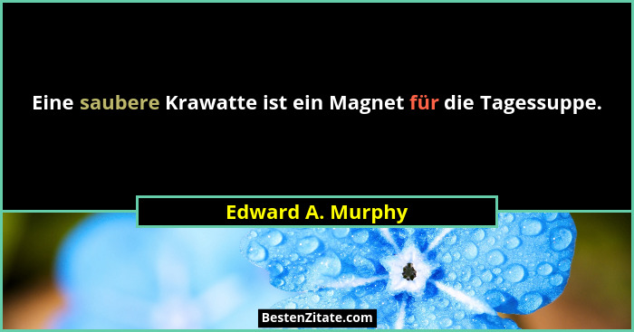 Eine saubere Krawatte ist ein Magnet für die Tagessuppe.... - Edward A. Murphy