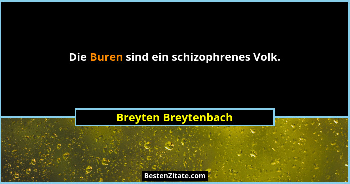 Die Buren sind ein schizophrenes Volk.... - Breyten Breytenbach