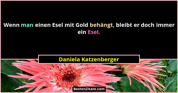 Wenn man einen Esel mit Gold behängt, bleibt er doch immer ein Esel.... - Daniela Katzenberger