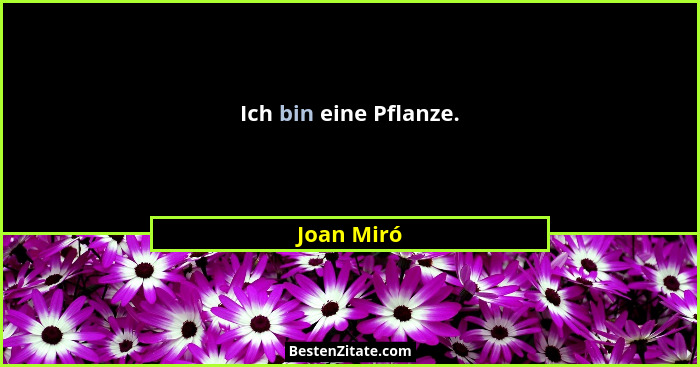 Ich bin eine Pflanze.... - Joan Miró