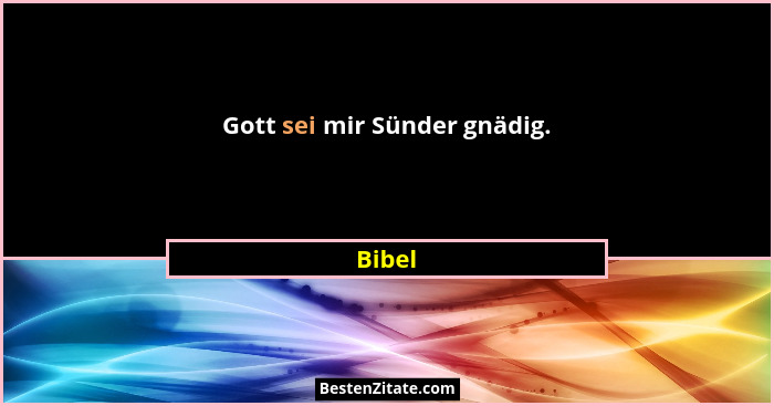 Gott sei mir Sünder gnädig.... - Bibel