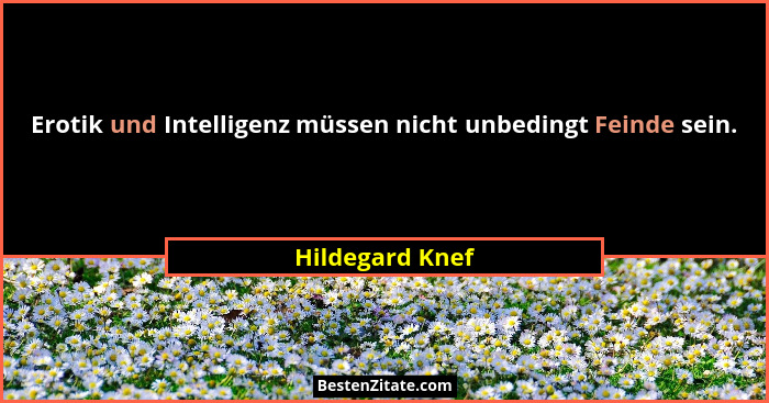 Erotik und Intelligenz müssen nicht unbedingt Feinde sein.... - Hildegard Knef