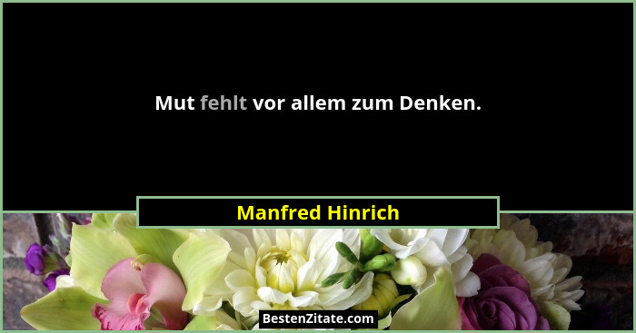 Mut fehlt vor allem zum Denken.... - Manfred Hinrich