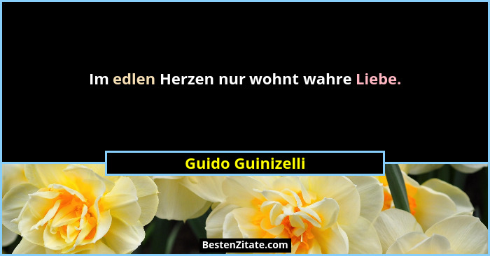 Im edlen Herzen nur wohnt wahre Liebe.... - Guido Guinizelli