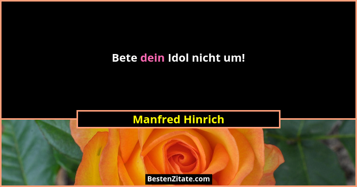 Bete dein Idol nicht um!... - Manfred Hinrich