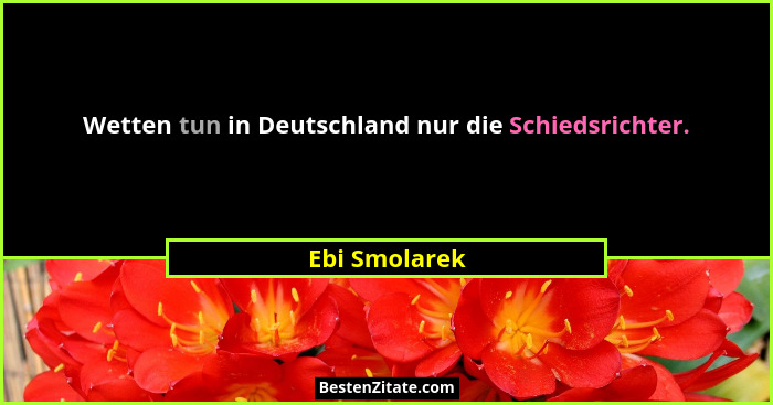 Wetten tun in Deutschland nur die Schiedsrichter.... - Ebi Smolarek
