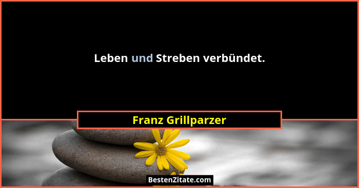 Leben und Streben verbündet.... - Franz Grillparzer