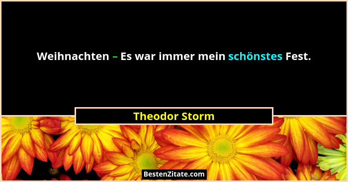 Weihnachten – Es war immer mein schönstes Fest.... - Theodor Storm