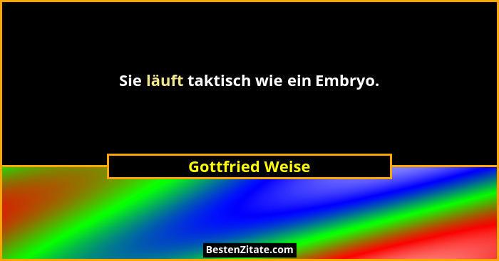 Sie läuft taktisch wie ein Embryo.... - Gottfried Weise