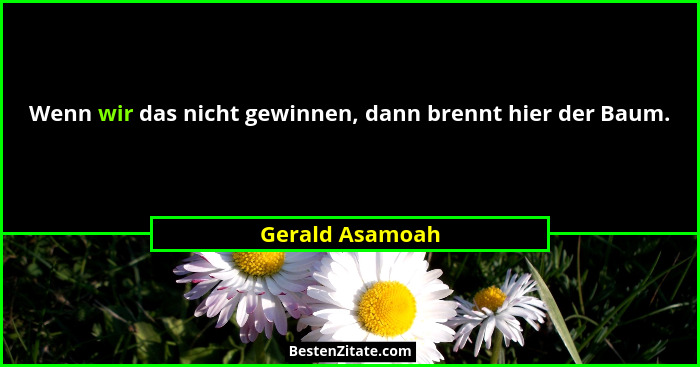 Wenn wir das nicht gewinnen, dann brennt hier der Baum.... - Gerald Asamoah