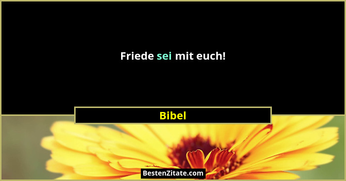 Friede sei mit euch!... - Bibel