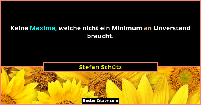 Keine Maxime, welche nicht ein Minimum an Unverstand braucht.... - Stefan Schütz