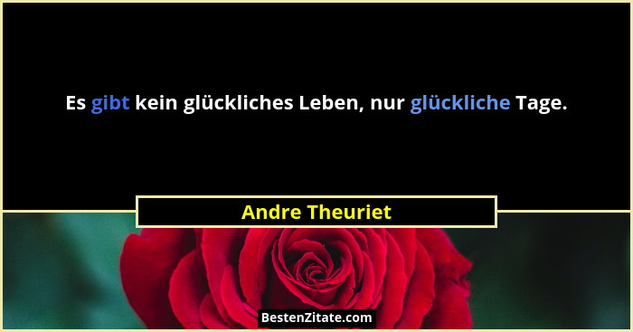 Es gibt kein glückliches Leben, nur glückliche Tage.... - Andre Theuriet