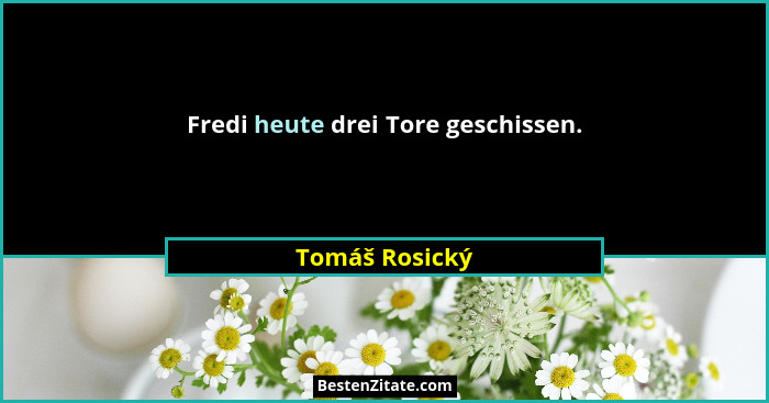 Fredi heute drei Tore geschissen.... - Tomáš Rosický