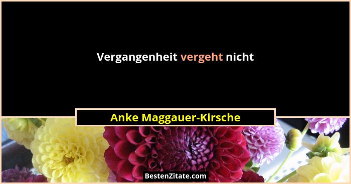Vergangenheit vergeht nicht... - Anke Maggauer-Kirsche