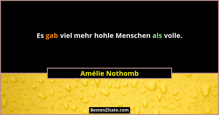 Es gab viel mehr hohle Menschen als volle.... - Amélie Nothomb