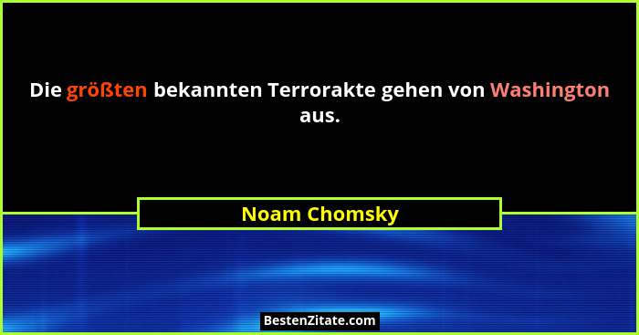 Die größten bekannten Terrorakte gehen von Washington aus.... - Noam Chomsky