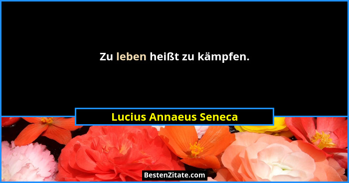 Zu leben heißt zu kämpfen.... - Lucius Annaeus Seneca