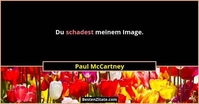 Du schadest meinem Image.... - Paul McCartney
