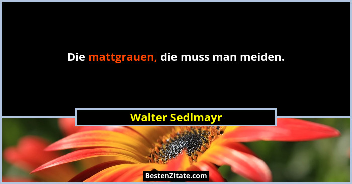 Die mattgrauen, die muss man meiden.... - Walter Sedlmayr