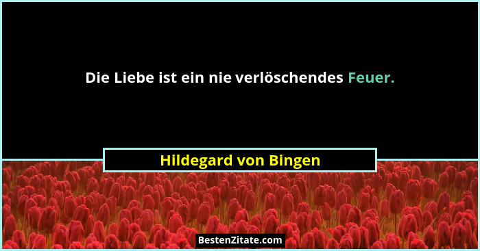 Die Liebe ist ein nie verlöschendes Feuer.... - Hildegard von Bingen