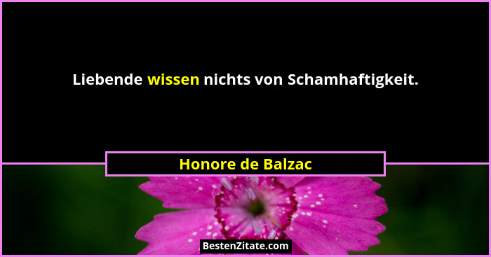 Liebende wissen nichts von Schamhaftigkeit.... - Honore de Balzac
