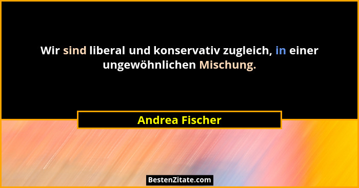 Wir sind liberal und konservativ zugleich, in einer ungewöhnlichen Mischung.... - Andrea Fischer