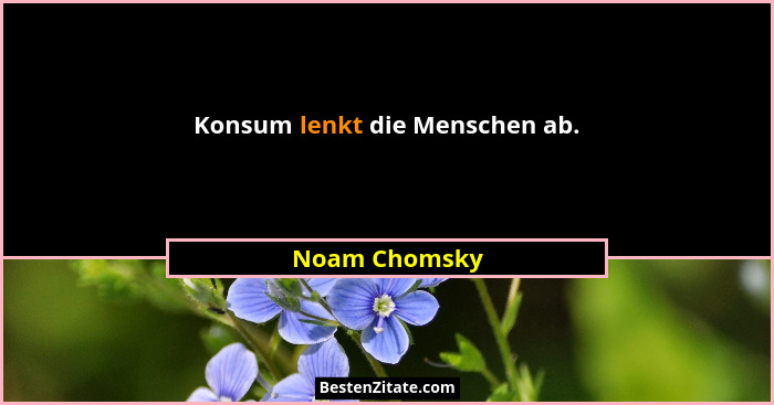 Konsum lenkt die Menschen ab.... - Noam Chomsky