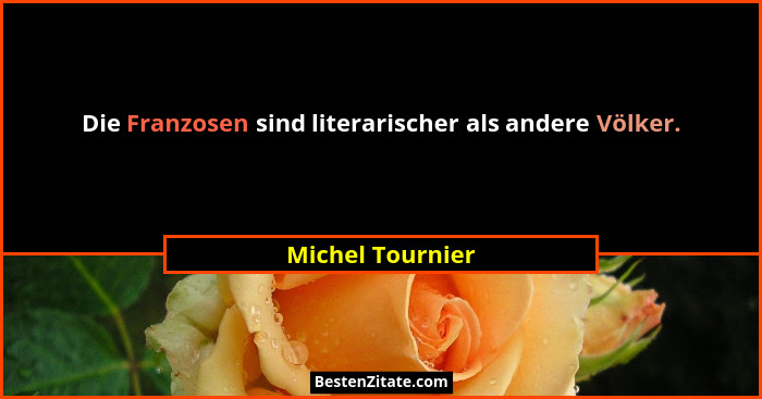 Die Franzosen sind literarischer als andere Völker.... - Michel Tournier
