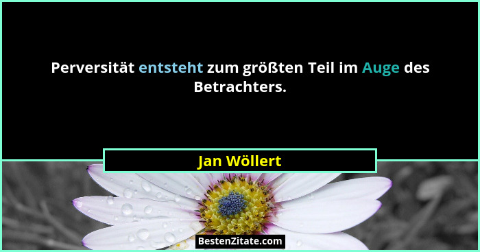 Perversität entsteht zum größten Teil im Auge des Betrachters.... - Jan Wöllert