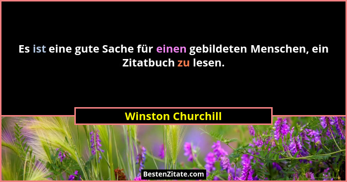 Es ist eine gute Sache für einen gebildeten Menschen, ein Zitatbuch zu lesen.... - Winston Churchill